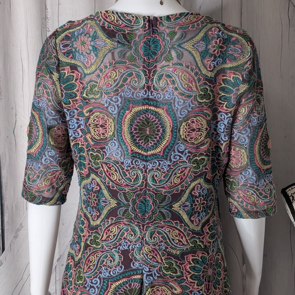 Johnny Was Jade Ambrosia Embroidered Mesh Midi Dress SMALL NWT - Picture 4 of 10